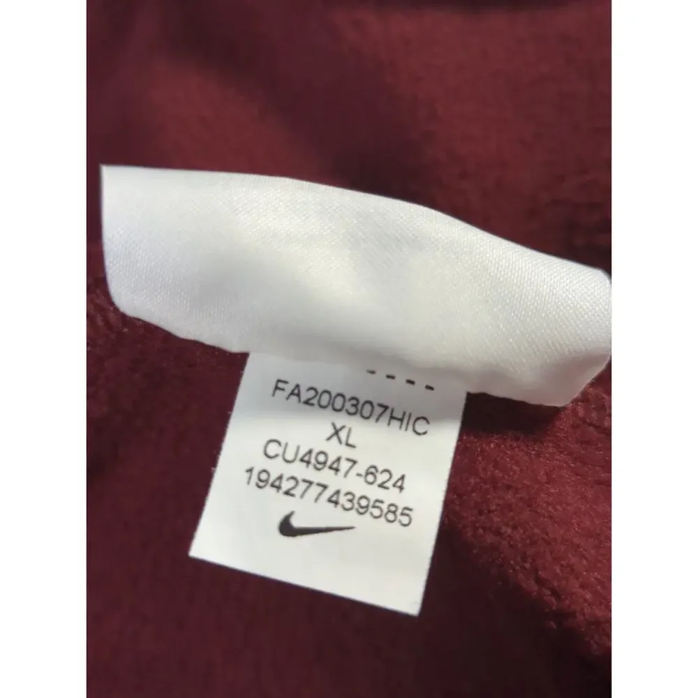 Nike Dri Fit Mens Full Zip Jacket Maroon Gray Standard Fit Training XL